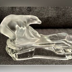 Vintage Art Deco Karen Zetner Glass Polar Bear ashtray/bowl/decor item